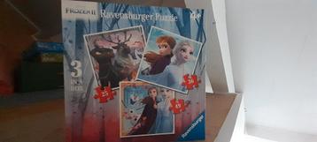 Frozen 3 puzzels 25, 36 en 49 stukjes  beschikbaar voor biedingen