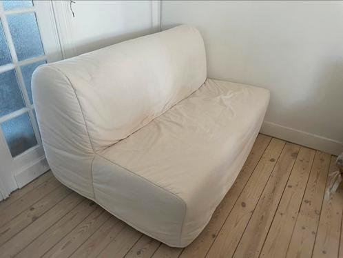 IKEA lycksele lövas, Huis en Inrichting, Slaapkamer | Slaapbanken, Zo goed als nieuw, 140 cm, 200 cm, Twijfelaar, Beige, Ophalen