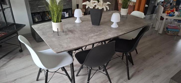 ️⚡️comme neuf 6 chaise + table de salle a manger ️⚡️, Maison & Meubles, Chaises, Cinq, Six Chaises ou plus, Bois, Noir, Enlèvement