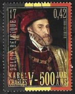 1 Postzegel België 2000 Keizer Karel V, Postzegels en Munten, Ophalen of Verzenden, Gestempeld, Gestempeld, Staatshoofden