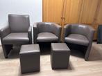Lederen zeteltjes, Huis en Inrichting, Fauteuils, Ophalen, Minder dan 75 cm, Leer, Zo goed als nieuw
