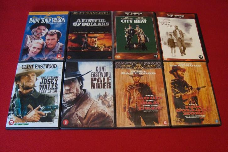 19 dvd's met clint eastwood, Cd's en Dvd's, Dvd's | Actie, Actie, Ophalen of Verzenden