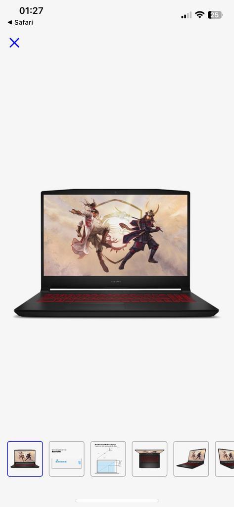 MSI Katana GF76 11UC, Computers en Software, Chromebooks, Nieuw, 16 inch of meer, 8 GB, 256 GB of meer, Azerty, Ophalen of Verzenden