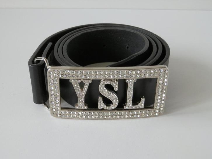 YSL riem., Kleding | Dames, Riemen en Ceinturen, Zo goed als nieuw, 100 cm of meer, 3 tot 5 cm, Zwart, Echt leder, Ophalen of Verzenden