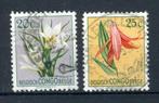 BEL. CONGO 304/305 gestempeld  1952 - Veelkleurige bloemen, Postzegels en Munten, Postzegels | Afrika, Ophalen of Verzenden, Gestempeld
