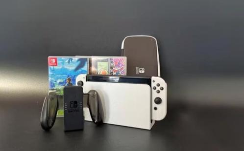 Nintendo Switch OLED en Games + Accessoires, Games en Spelcomputers, Spelcomputers | Nintendo Switch, Gebruikt, Switch OLED, Met games