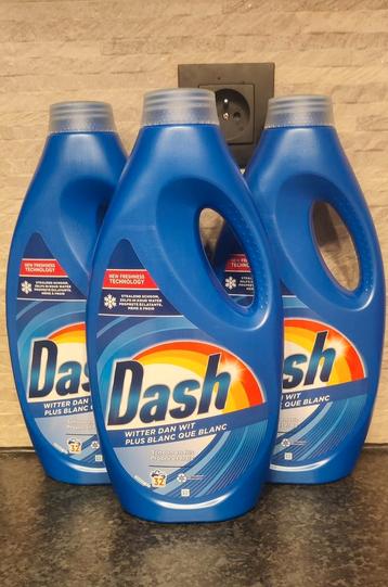 3 bidons DASH lessive liquide blanc éclatant 1.44L 32D, Enlèvement