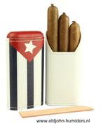 SK04CB ADORINI  SIGARENKOKER - ECHT LEER - CUBAANSE VLAG, Verzenden, Nieuw, Tabaksdoos of Verpakking