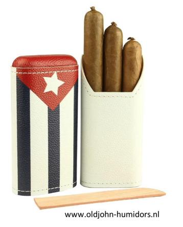SK04CB ADORINI  SIGARENKOKER - ECHT LEER - CUBAANSE VLAG, Envoi, Neuf, Boite à tabac ou Emballage