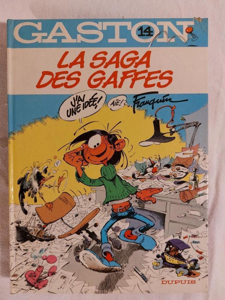 Gaston Lagaffe T.14 La saga des gaffes - Réédition (1989) -, Boeken, Stripverhalen, Gelezen, Eén stripboek, Ophalen of Verzenden