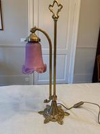 Lampe style Art Nouveau tardif , tulipe verre signé, Enlèvement