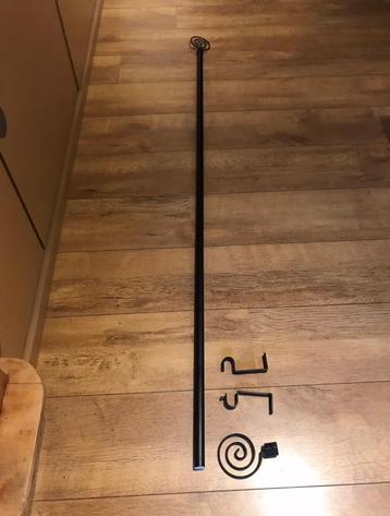 Tringle à tentures/rideaux + accessoires acier noir 150 cm beschikbaar voor biedingen