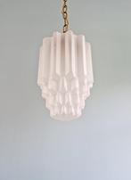 Wolkenkrabber Art Deco hanglamp in gesatineerd glas, 1920-30, Ophalen of Verzenden