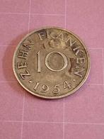 SAARLAND 10 Franken 1954, Postzegels en Munten, Munten | Europa | Niet-Euromunten, Ophalen of Verzenden, Losse munt, Overige landen