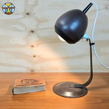 Vintage Bruine Bureaulamp / tafellamp Jaren 70 (uniek design beschikbaar voor biedingen