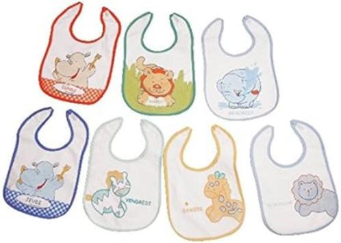 Lot 150 slabbetjes (7 dagen per week) bekleed met peva, klit, Kinderen en Baby's, Babyvoeding en Toebehoren, Nieuw, Overige typen