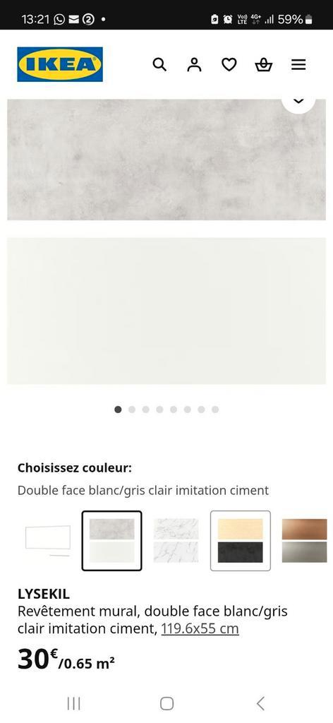 Wit/lichtgrijze wandbekleding van imitatiecement, Huis en Inrichting, Keuken | Keukenelementen, Nieuw, Minder dan 100 cm, 100 tot 150 cm