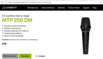 Lewitt MTP 250 DM Handheld Dynamic Vocal Microphone beschikbaar voor biedingen