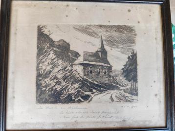 Gravure eau forte Joseph kinot 1951 Durbuy  beschikbaar voor biedingen