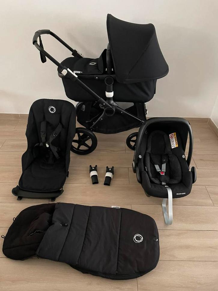 Bugaboo Lynx kinderwagen Black /Black 3-in-1 Complete, Kinderen en Baby's, Buggy's, Zo goed als nieuw, Regenhoes, Ophalen