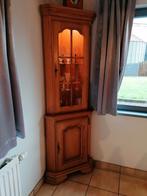 Vitrine d'angle en chêne massif, Huis en Inrichting, Kasten | Vitrinekasten, Zo goed als nieuw, Eikenhout