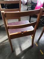 4 kerkstoelen met opbergvak en lederen zit, Antiek en Kunst, Antiek | Meubels | Stoelen en Sofa's, Ophalen