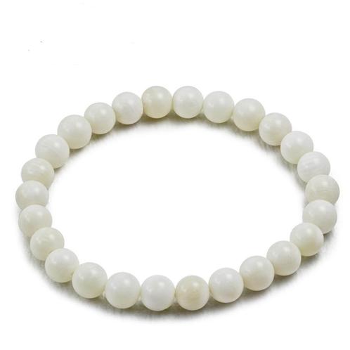 Bracelet stretch corail blanc femme/homme - 20,5cm, Bijoux, Sacs & Beauté, Bracelets, Neuf, Enlèvement ou Envoi