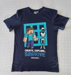 T-shirt donkerblauw, minecraft, maat 146-152, Kinderen en Baby's, Ophalen of Verzenden, Gebruikt, Jongen, Shirt of Longsleeve