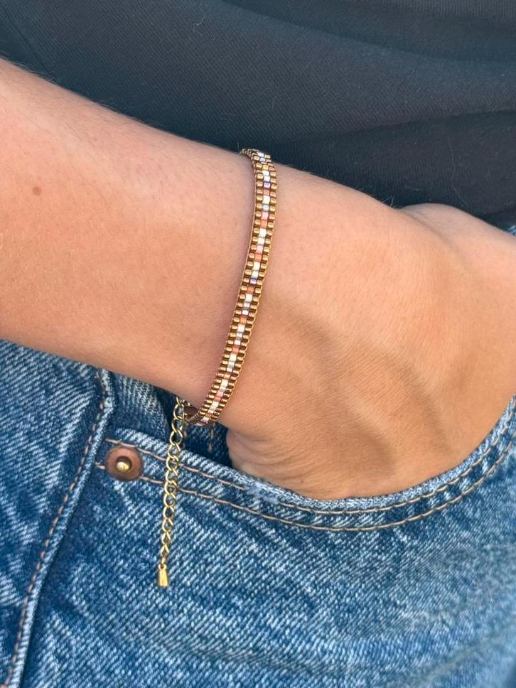 Miyuki kralenarmband, Handtassen en Accessoires, Armbanden, Nieuw, Staal, Overige kleuren, Met bedels of kralen, Ophalen of Verzenden