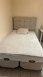 Bed met opbergruimte 120x200cm incl matras, Huis en Inrichting, Ophalen, Eenpersoons, Beige, Zo goed als nieuw