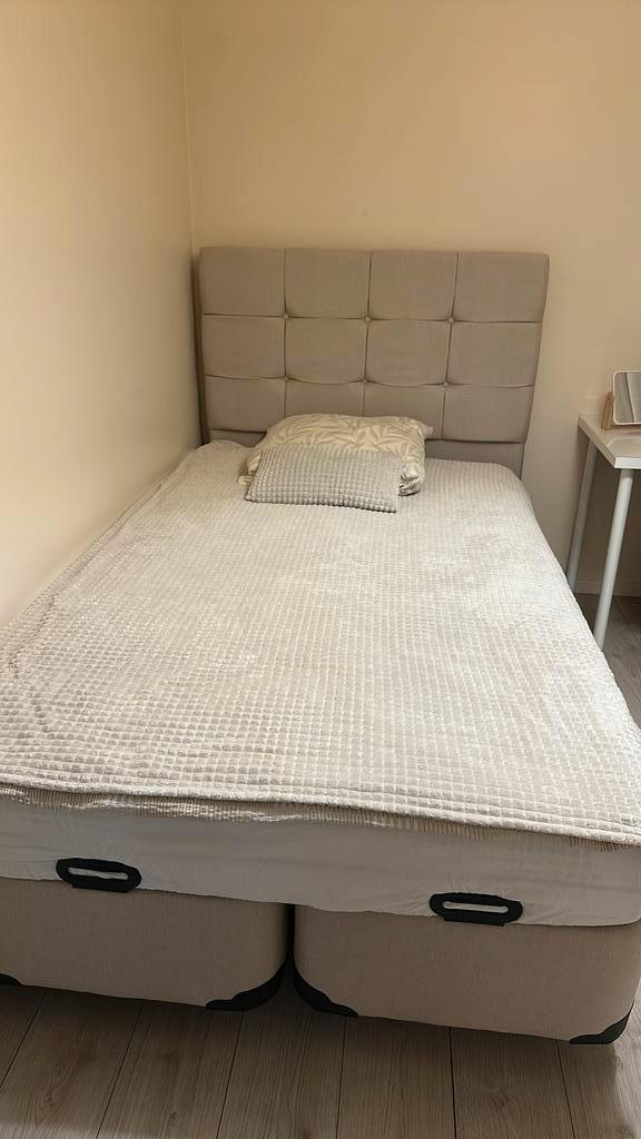Bed met opbergruimte 120x200cm incl matras, Huis en Inrichting, Slaapkamer | Boxsprings, Zo goed als nieuw, 120 cm, 200 cm, Eenpersoons