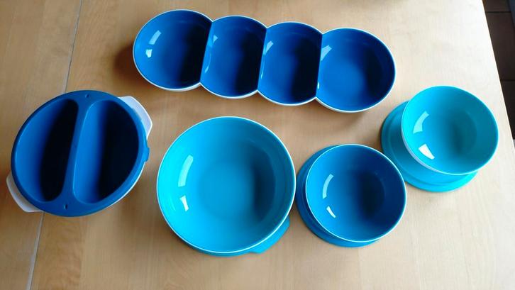 Tupperware set Allegra blauw, Huis en Inrichting, Keuken | Tupperware, Nieuw, Schaal, Blauw, Wit, Ophalen of Verzenden