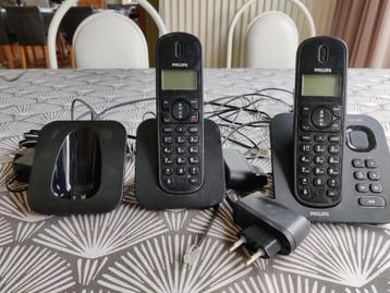 Philips CD 155 Draadloze DECT telefoons + station + opladers beschikbaar voor biedingen