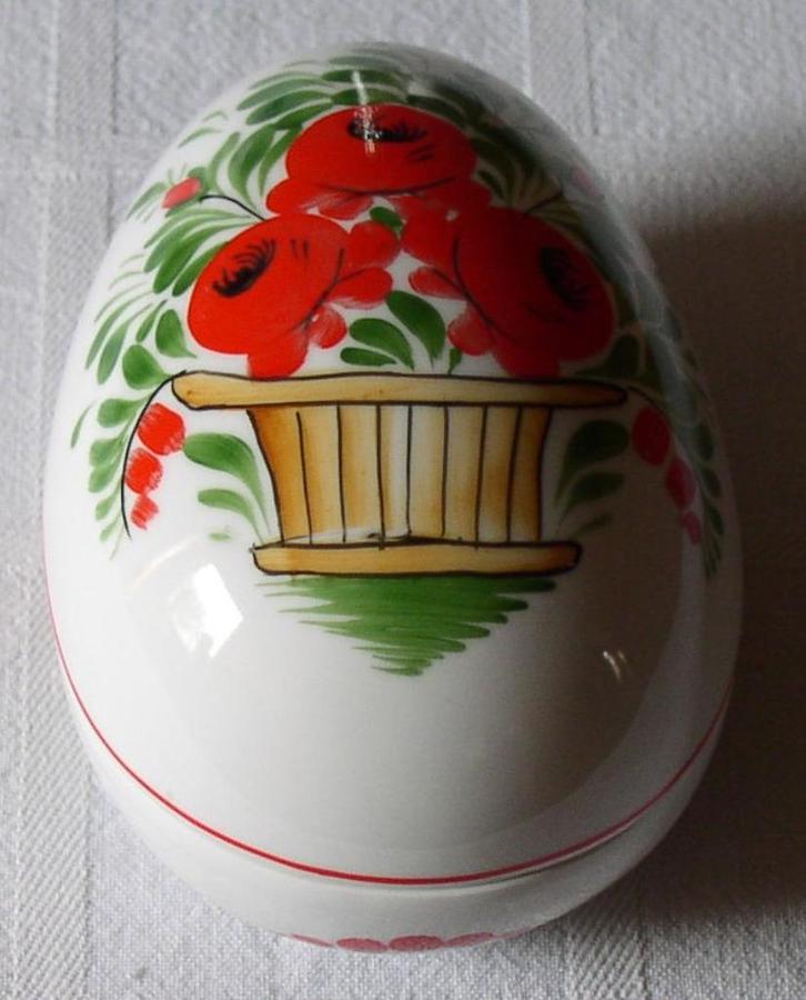 Porceleinen Handgeschilderd Art Deco ei (Hollohaza Hongarije, Antiek en Kunst, Antiek | Porselein, Ophalen of Verzenden