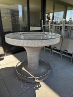 Ronde tafel met krukken incl kussens, ijsemmer en paraplu, Huis en Inrichting, Ophalen, Gebruikt, Rond, 100 tot 150 cm