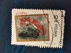 Polen 1985 - kunst, schilderkunst, Vrouw met vos, Ophalen of Verzenden, Polen, Gestempeld