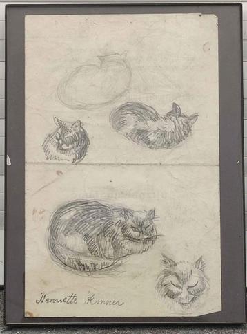 dessin chat signe henriette ronner