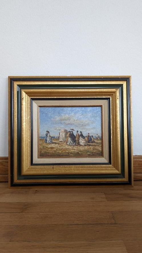 Peinture de Francis Cristaux - Dames à la plage, Antiquités & Art, Art | Peinture | Classique, Enlèvement
