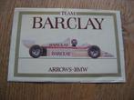 Sticker Team Barclay Arrows BMW F1, Ophalen of Verzenden, Nieuw, Sport