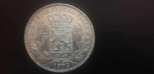 5 francs - Léopold II petite tête 1873 A, Postzegels en Munten, Munten | Europa | Euromunten, België, Zilver, Ophalen of Verzenden