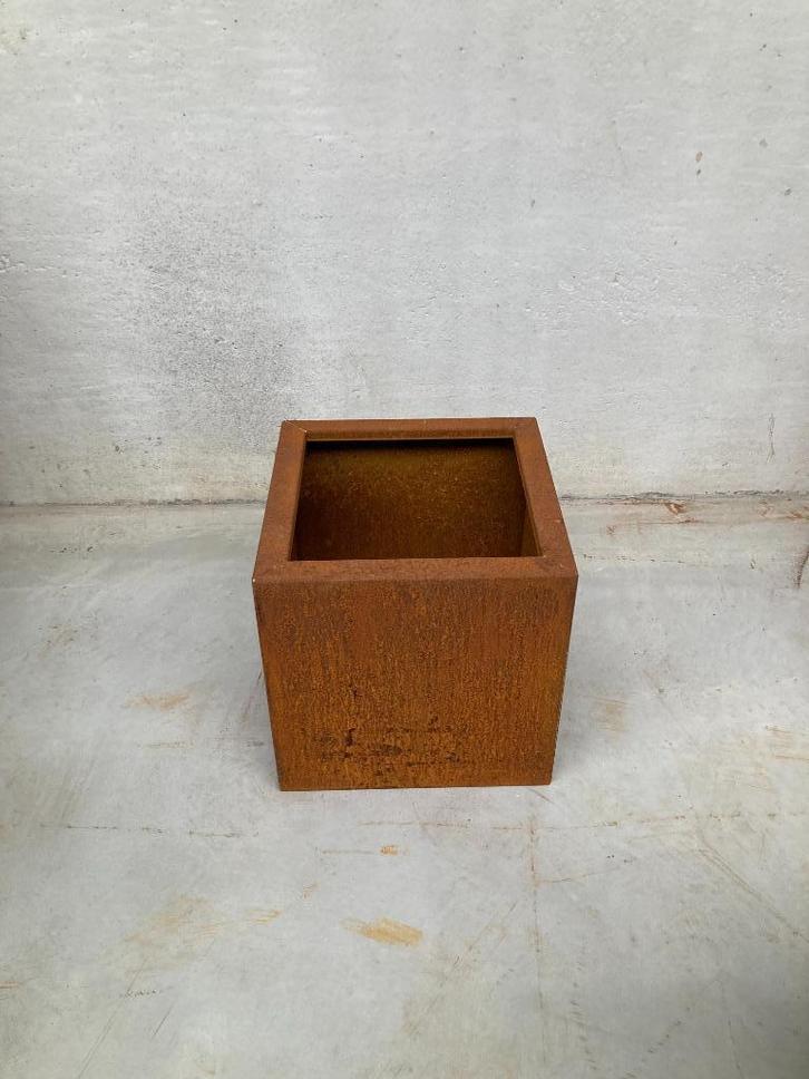 Vierkant 400x400mm-CortenStaal Bloembak-MetAgarden, Tuin en Terras, Bloembakken en Plantenbakken, Nieuw, Metaal, Balkon, Tuin