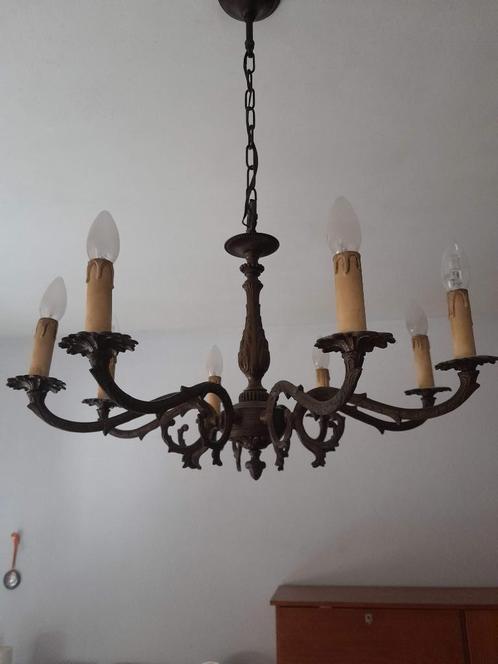 koperen kroonluchter 1960, Huis en Inrichting, Lampen | Kroonluchters, Ophalen
