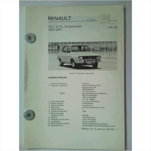Renault 12 Vraagbaak losbladig 1970-1971 #1 Nederlands, Livres, Autos | Livres, Utilisé, Renault, Enlèvement ou Envoi