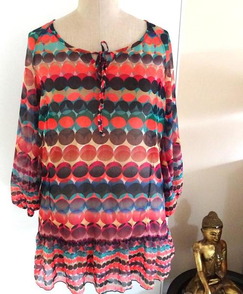 Cassis Collection, kleurrijke luchtige blouse. Maat 44, Kleding | Dames, Blouses en Tunieken, Gedragen, Maat 42/44 (L), Overige kleuren