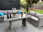 Loungeset met eettafel  perfecte staat, Tuin en Terras, Ophalen, 5 zitplaatsen, Kunststof, Gebruikt