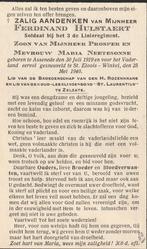 Gesneuvelde 1940-45 Ferdinand Hulstaert, Verzamelen, Bidprentjes en Rouwkaarten, Ophalen of Verzenden