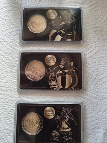 3x 2 euromunt Asterix en Obelix. 3 verschillende blisters. beschikbaar voor biedingen