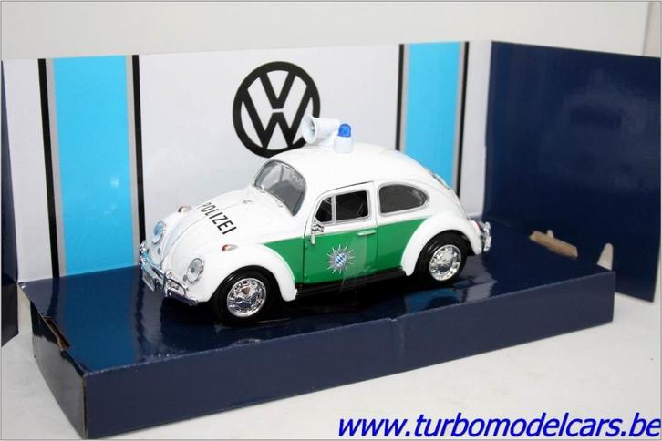 VW Kever POLIZEI 1/24 Motormax, Hobby en Vrije tijd, Modelauto's | 1:24, Nieuw, Auto, Motormax, Verzenden