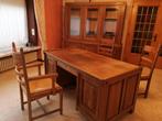 Bureau eik, stoel en boekenkast, Huis en Inrichting, Bureaus, Ophalen, Gebruikt, Bureau