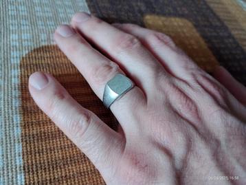 Zegelring sieraden herenring 925 zilver maat 57 beschikbaar voor biedingen